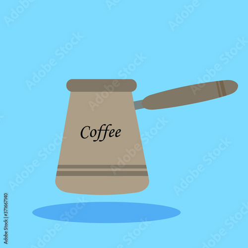 Coffee cezve flat illustration. Coffee cezve icon