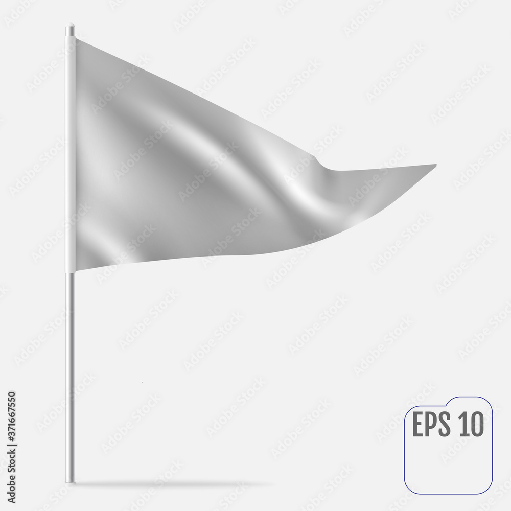 Realistic Pennant Template. Vector triangle flag mockup Realistic Pennant Template. Vector triangle flag mockup