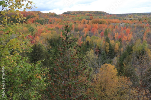 カナダのトロント近郊のモノクリフス州立公園　Mono Cliffs Provincial Parkの秋、紅葉