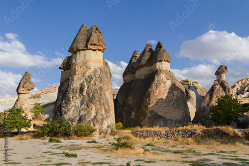Volcanic rock formations known as Fairy Chimneys in Pasabag, Zelve, Cappadocia, Turkey