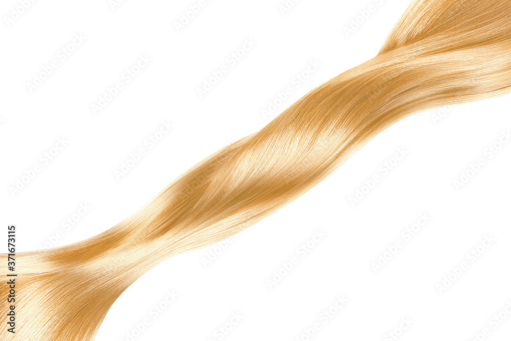 Blond hair in line shape on white background, isolated Blond hair in line shape on white background, isolated