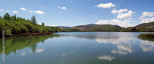 Panoramic view of Lake Carucedo, Las Médulas, in the El Bierzo region.
