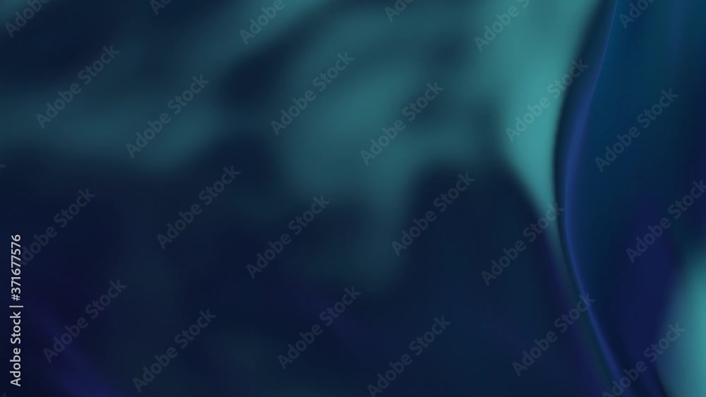 Blue wave fabric surface. Abstract soft background. Seamless loop 3d render