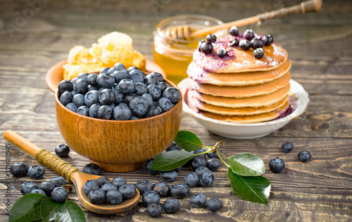 Healthy breakfast on an old background