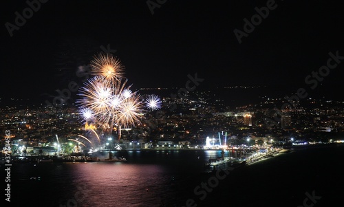 Fireworks in honor of the day of the city of Varna (Bulgaria)