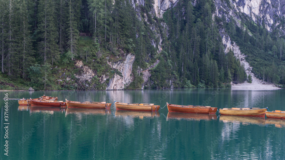 Boats on lake, Italy