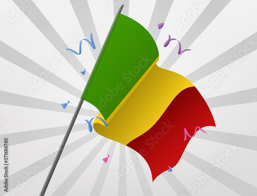 The celebratory Mali flag rises at high altitude