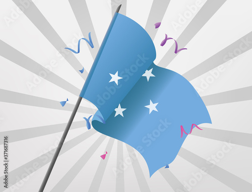 The Micronesia celebrations flag flew at a height