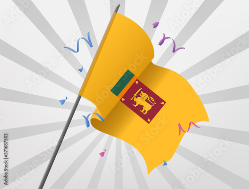 The Sri Lankan celebration flag flew at a height