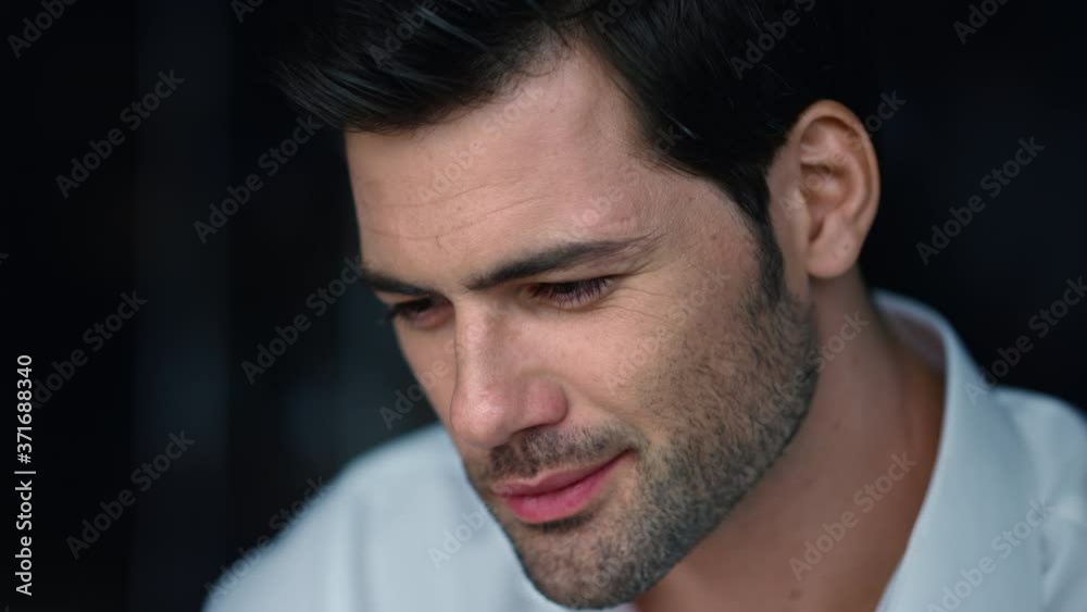 Businessman face working on laptop at workplace. Freelancer using laptop Businessman face working on laptop at workplace. Freelancer using laptop