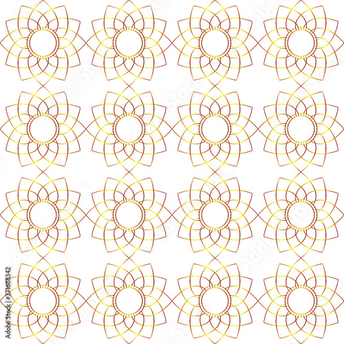 seamless pattern design of flower shape with gold color