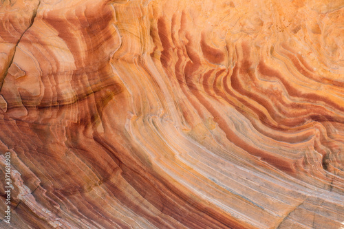 A strange curving abstract stone texture in coyote buttes Arizona.