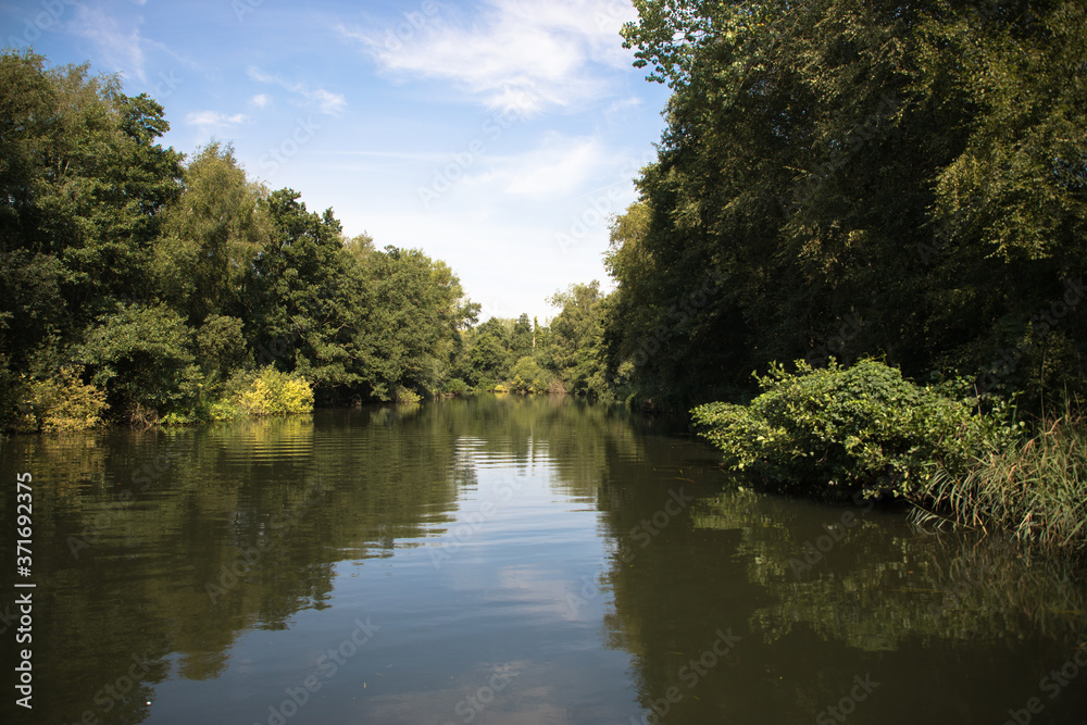 Views of the River Bure between Wroxham and Coltishall, The Broads, Norfolk, UK Views of the River Bure between Wroxham and Coltishall, The Broads, Norfolk, UK