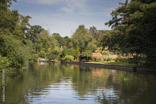 Views of the River Bure between Wroxham and Coltishall, The Broads, Norfolk, UK