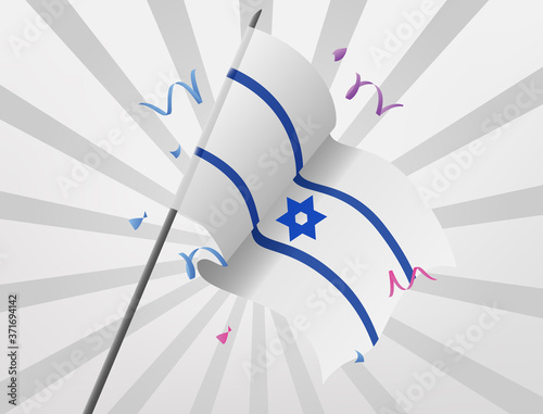 Flying flags crossed from the state of Israel