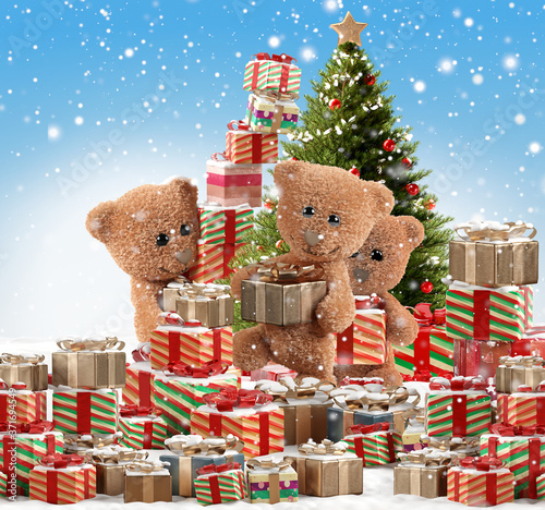 festive teddy bear design o...