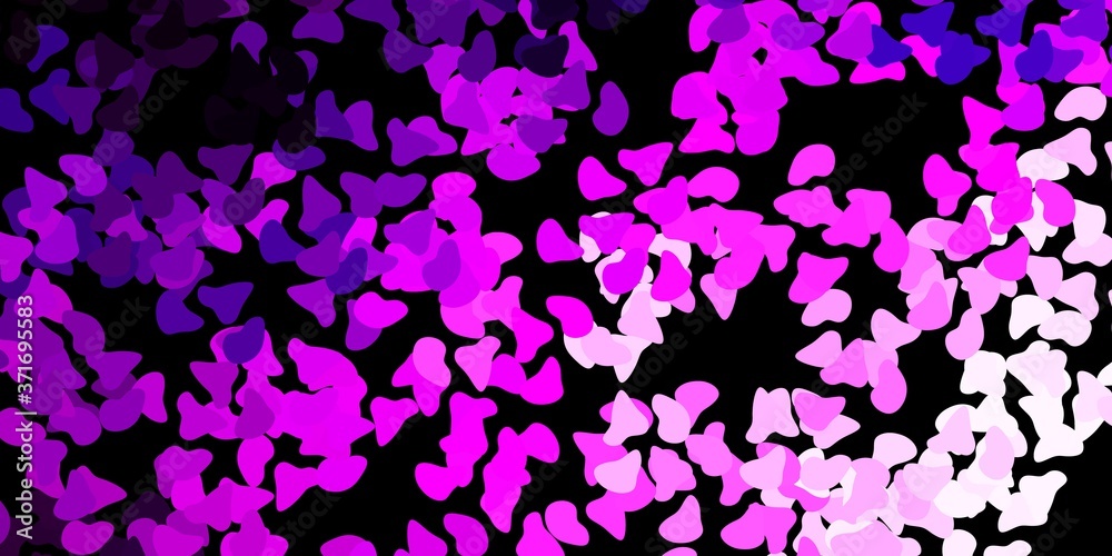 Dark pink vector background with random forms.