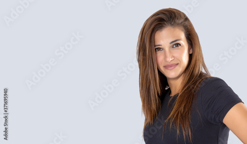 Studio shot of beautiful young woman