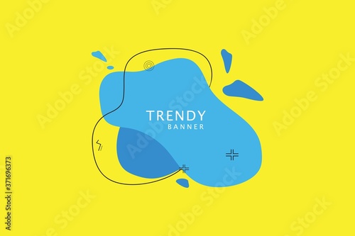 modern terndy banner on yellow background , flyer, social media template. photo