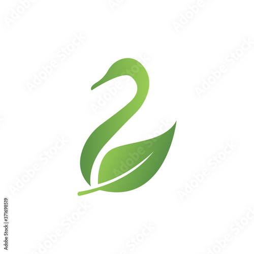 Fototapeta Naklejka Na Ścianę i Meble -  Swan leaf logo template 