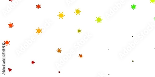 Light green, yellow vector template with flu signs.