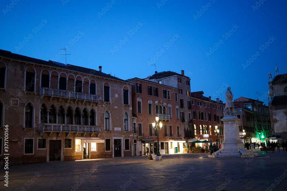 
almost empty streets of Venice b before the coronavirus epidemic, late February 2020 Venice, Italy