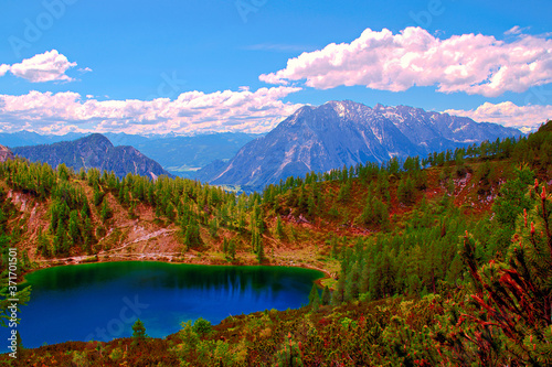 Fototapeta Naklejka Na Ścianę i Meble -  lake in the mountains, Tauplitzalm Austria