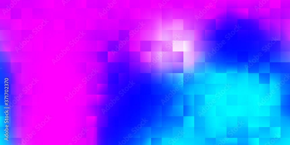 Light pink, blue vector background with rectangles.