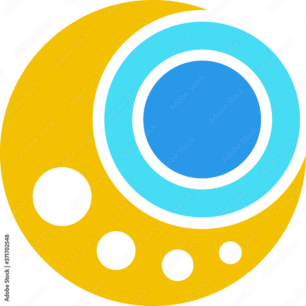Vector Design of an Abstract Logo in Yellow and Blue with a Circle Theme Vector Design of an Abstract Logo in Yellow and Blue with a Circle Theme