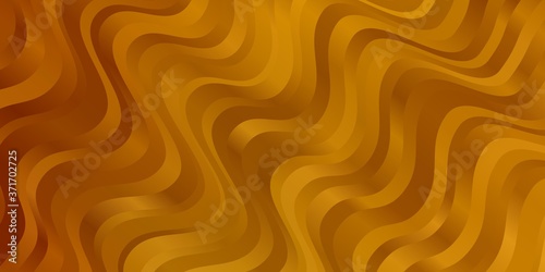 Dark Yellow vector background with curves. Colorful abstract illustration with gradient curves. Pattern for commercials, ads.