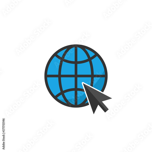 go to web icon vector. Globe icon vector