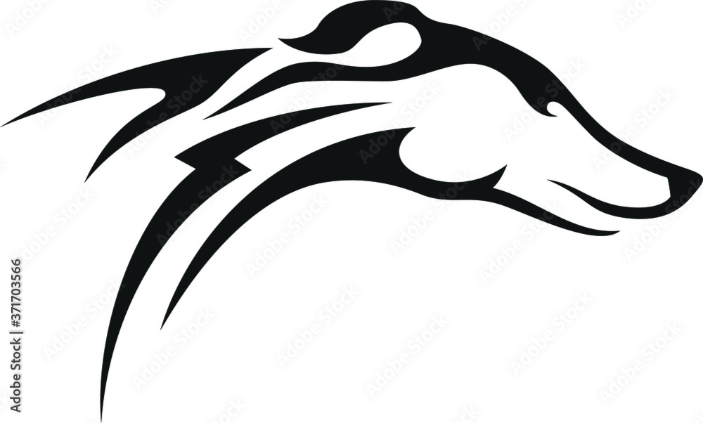 Racing Greyhound dog with Bolt tattoo vector Racing Greyhound dog with Bolt tattoo vector