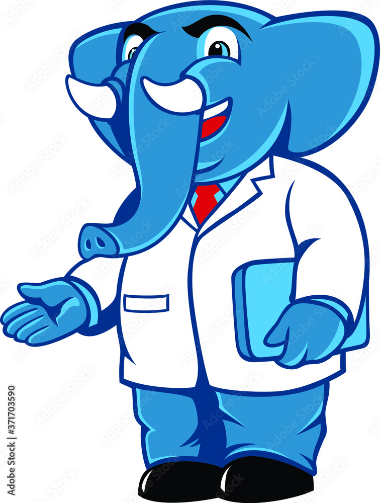 Doctor Elephant Cartoon Character Mascot Stock Vector | Adobe Stock