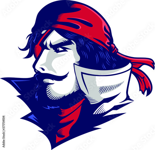 Handsome captain (Pirate) with bandana and eye patch