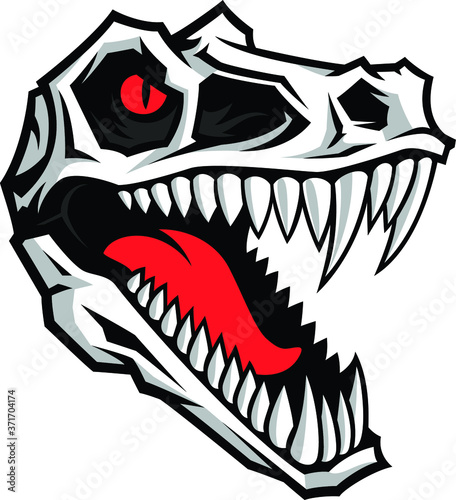 Tyrannosaurus T Rex Skeleton Logo Design