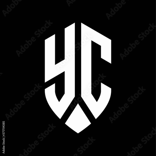 yc logo monogram with emblem shield style design template photo