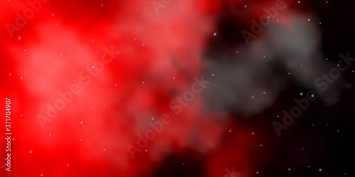 Dark Red vector background with small and big stars. Decorative illustration with stars on abstract template. Theme for cell phones.