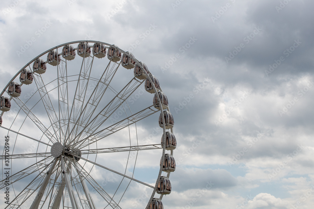 Ferris wheel background picture with copy space.