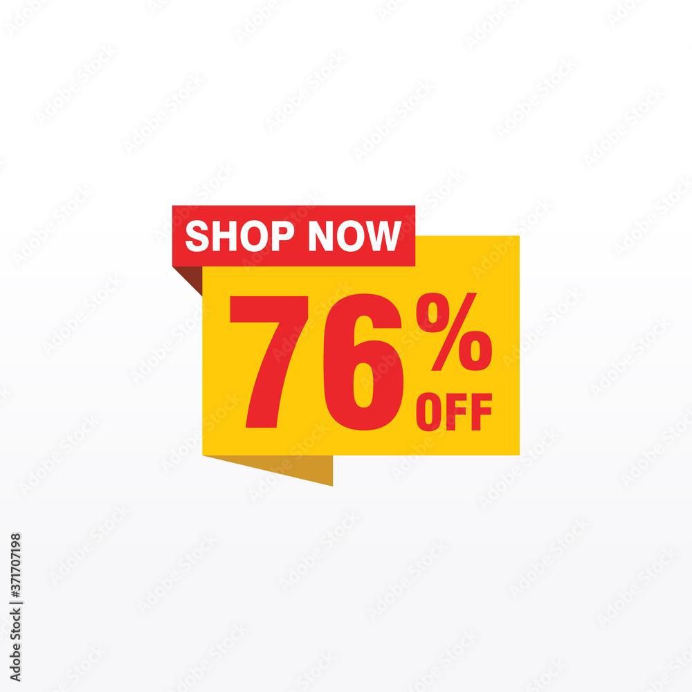 76 discount, Sales Vector badges for Labels, , Stickers, Banners, Tags, Web Stickers, New offer. Discount origami sign banner