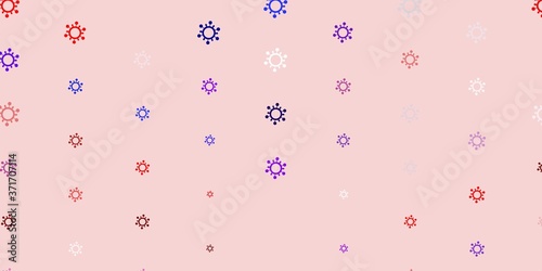 Light Blue, Red vector template with flu signs.