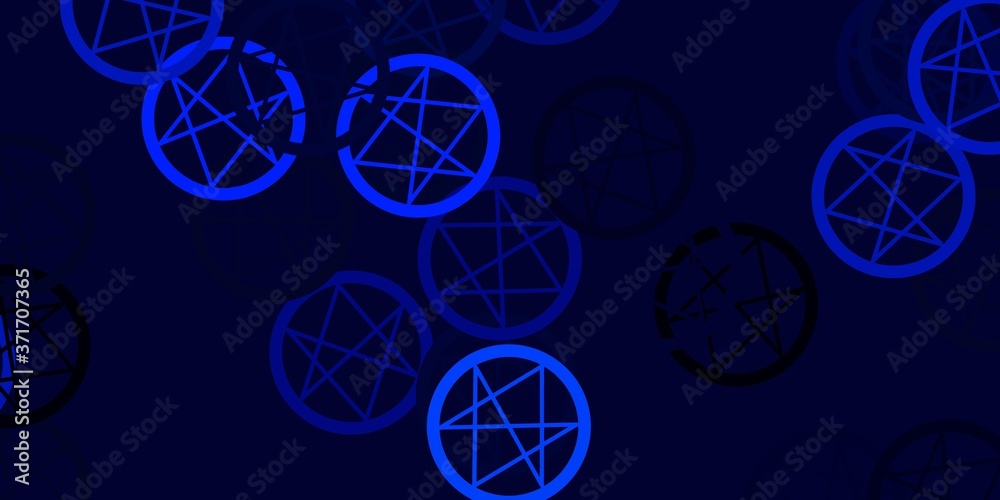 Light BLUE vector pattern with magic elements. Light BLUE vector pattern with magic elements.