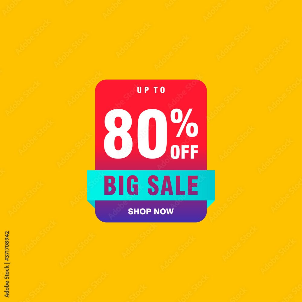 80 discount, Sales Vector badges for Labels, , Stickers, Banners, Tags, Web Stickers, New offer. Discount origami sign banner