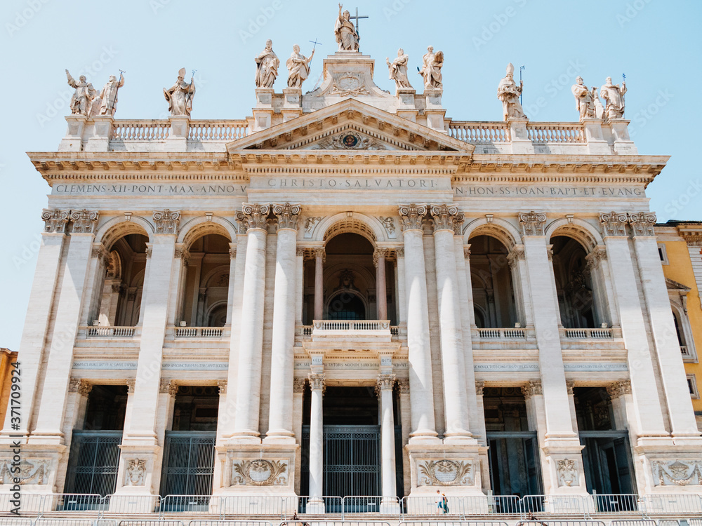 The facade of Archbasilica of Saint John Lateran

