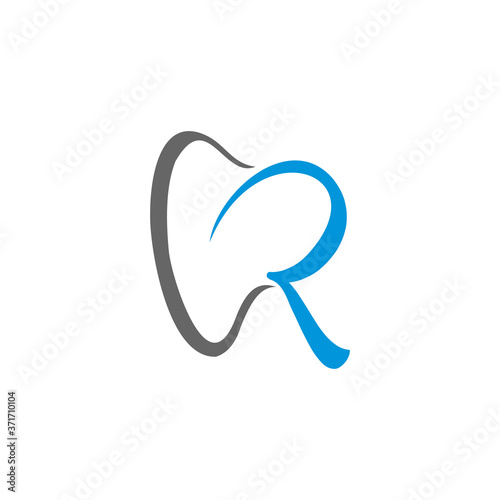 dental healthy letter R logo vector