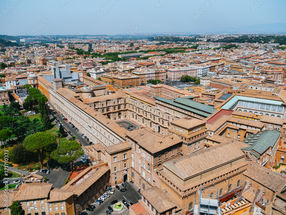 Panoramic View of Vatican City from the top of St. Peter's Basilica

