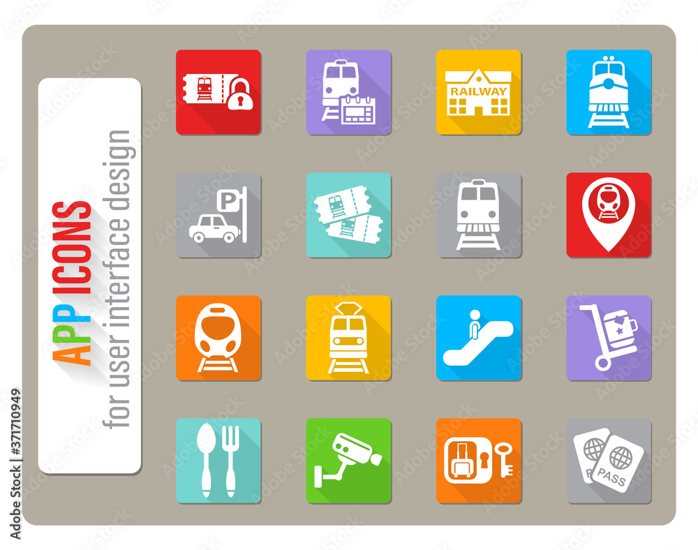 railway station icon set railway station icon set