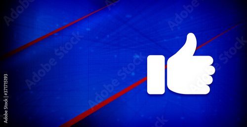 Thumbs up icon elegant architecture design blue banner illustration