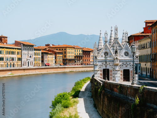 Santa Maria della Spina along the Arno river, Pisa, Italy photo