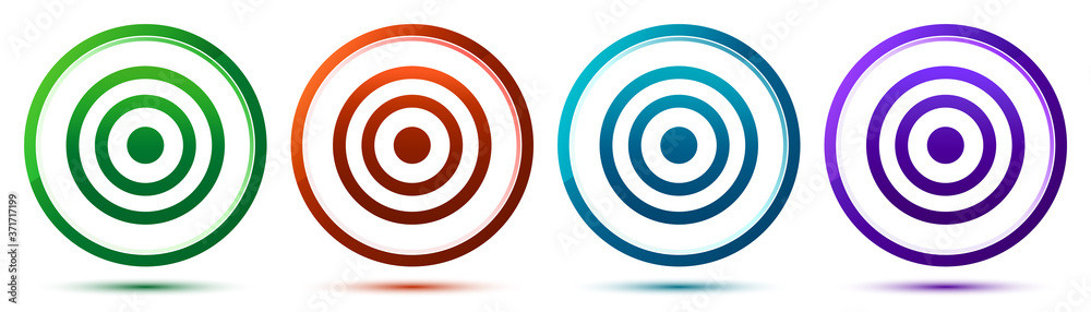 Target icon artistic frame round button set illustration Target icon artistic frame round button set illustration