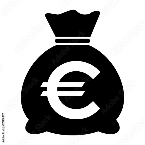 Money bag icon isolated on white background. Bank symbol, profit graphic, flat web sign